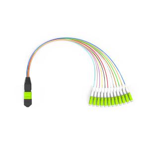 China 10m OM5 Ribbon Patch Cord MPO To LC 12 Core Mutli Mode 0.9mm Optic Cord factory