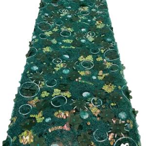 China Supoo 3D flowers lace embroidery french lace with sequins wedding bridal dress factory