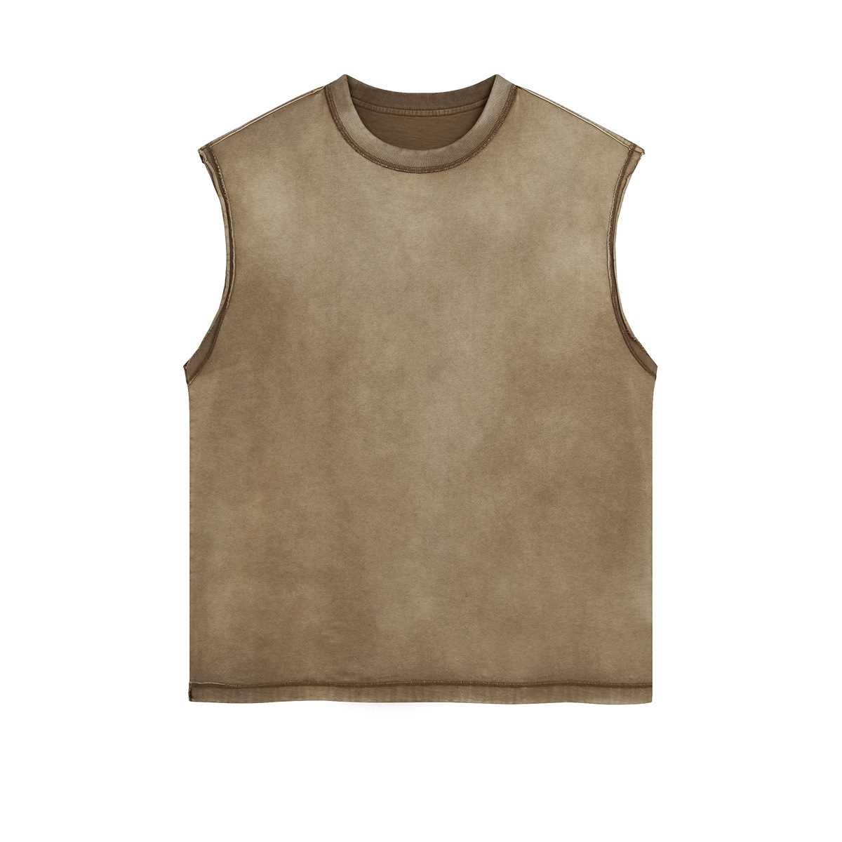 Breathable Hip Hop Style Oversized Cropped Sleeveless T Shirt Vest for Men Vintage