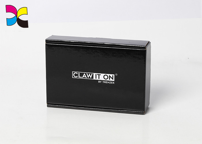 Glossy Printed Gift Boxes Black Corrguated Art Paper Die Cutting Pantone