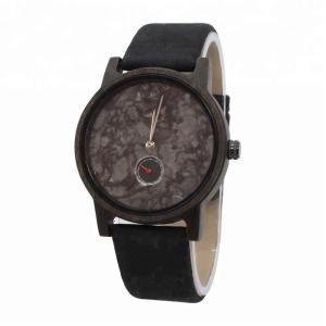 China Water Proof Black Sandalwood Marble Face Watch With Natural Cork Straps factory