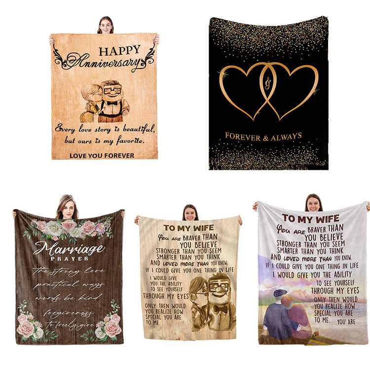 Super Soft Customized Size Flannel Throw Blanket in Holiday Style Printed Decorations