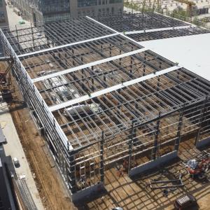 Prefab Steel Structure Workshop Multi-Span with Crane Support