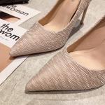 6888-7 Korean Fashion Pointed Shallow Mouth High Heels Thin Sexy Wrinkled Women