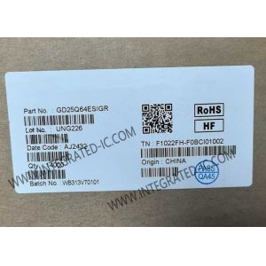 GD25Q64ESIGR 64Mbit NOR Flash Memory IC with 133 MHz SPI - Quad I/O in 8-SOP