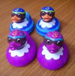 Purple Rubber Ducky Bath Toys , Personalized Floating Rubber Ducks Star Painting