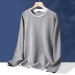 6xl 5xl 3xl Crewneck Sweatshirt Oversized Casual Style Men'S Waffle Knit Thermal