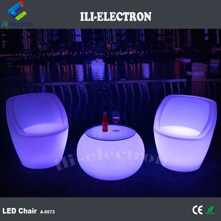 Modern Commercial LED Illuminated Cocktail Table With Rechargeable Lithium Battery