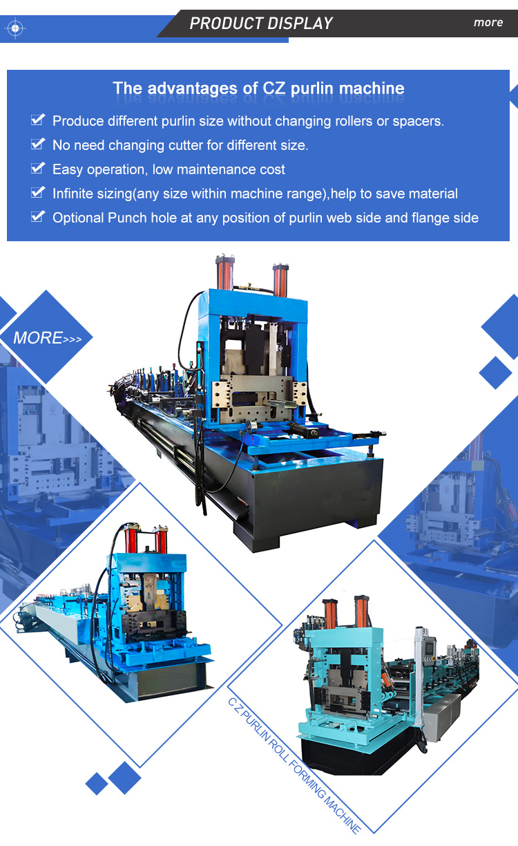 80-300 c z purlin roll forming machine C Z steel frame purlin machine