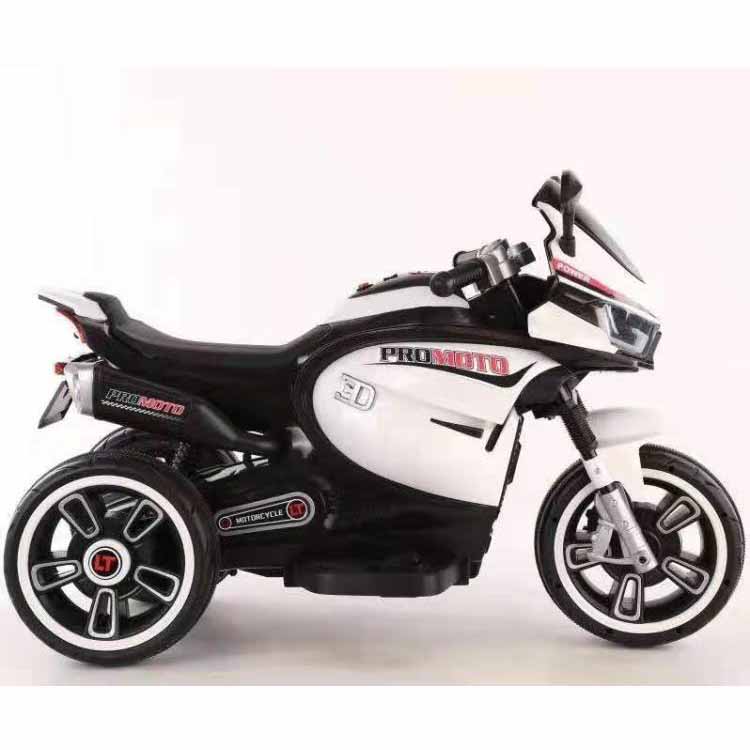 White Children's Electric Motorcycle Tricycle with Colorful Light and 380*2 Motor