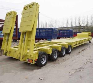 China 3 Axle 80 Ton Heavy Duty Low Bed Trailer Truck Semi Trailers For Excavator Transport factory