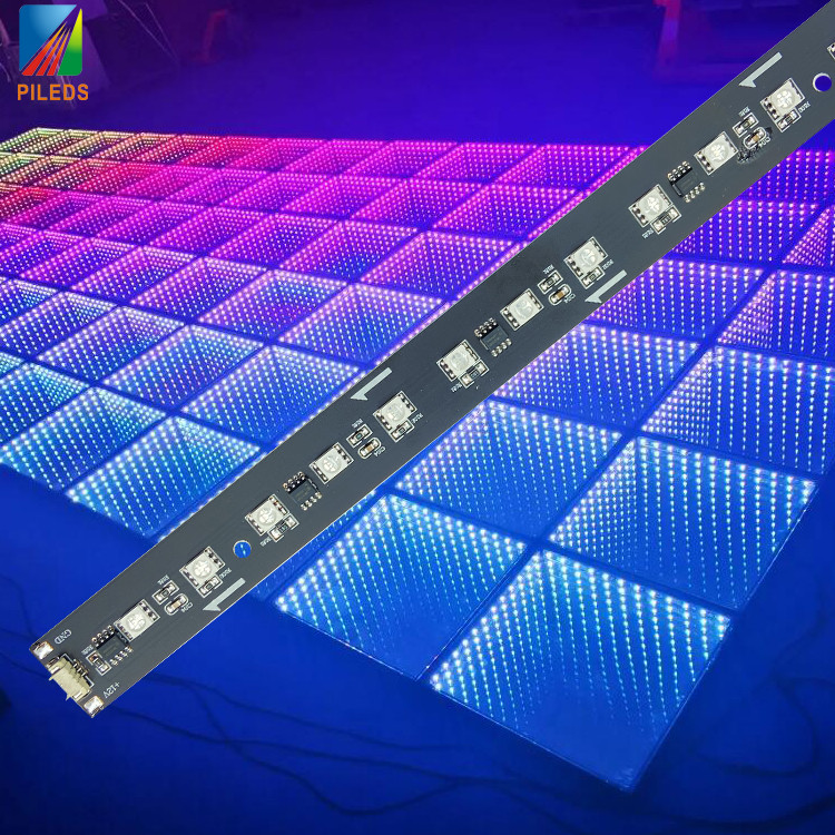 Interactive LED Dance Floor Panels With Beam Lights PCBA LED Circuit Board DMX512 Control Mode Games And Tiles