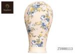 Strong Aging Resistance Pierceful Canvas Wig Head Blue Floral Color
