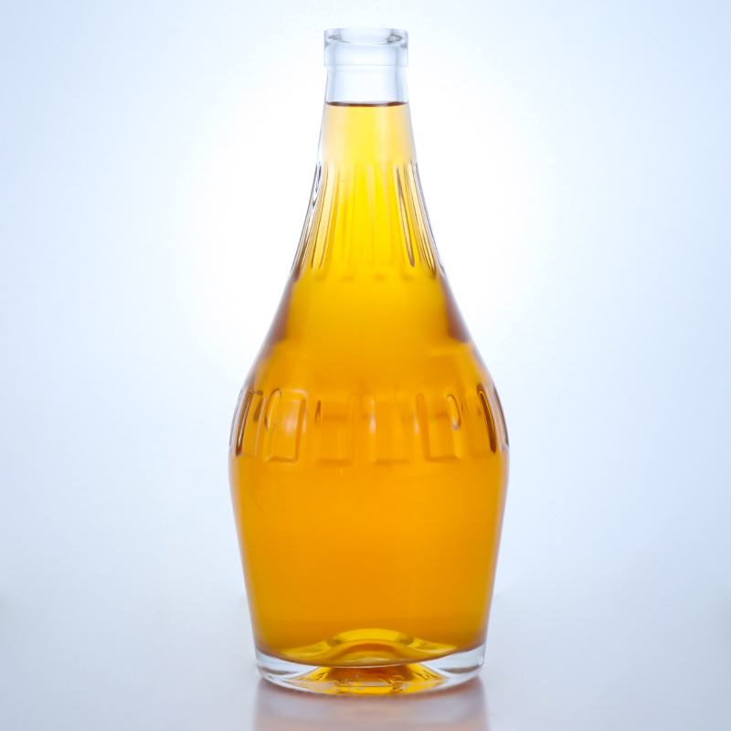 700ml Fancy Design Clear Flint Glass Bottle for Champagne Unique Shaped and Empty