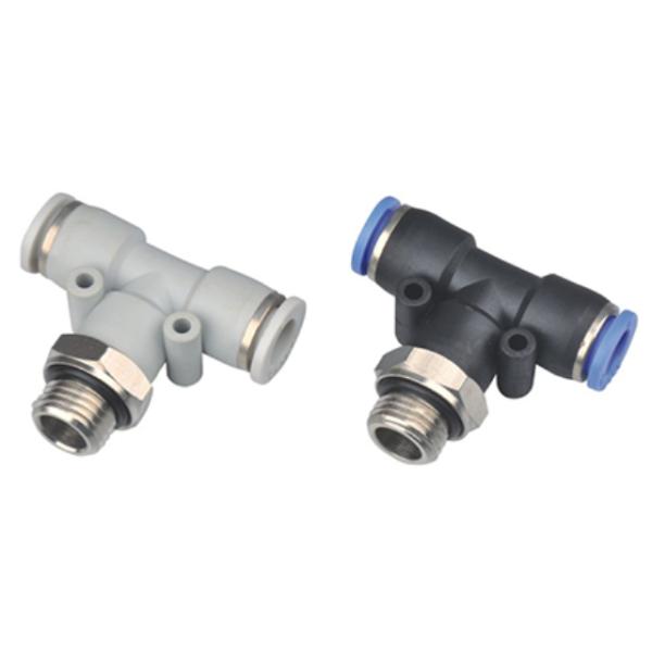 PB - G Branch Tee two Touches connector G thread with O ring Tube Fittings Gray Colour