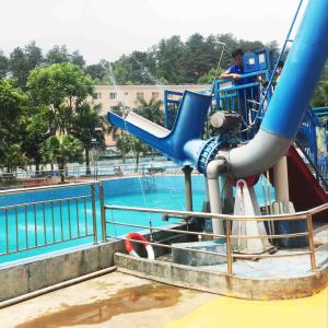 China 12.5m Cannonball Steel Pool Water Slides 1 Year Warranty Water Slide Games factory