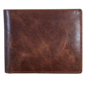 China Luxury Vintage Designer Slim RFID Men's Leather Wallet with GENUINE LEATHER Material factory