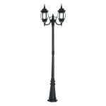 Outdoor Curved Decorative Light Poles Two Head Cast Iron Black Classic Shape
