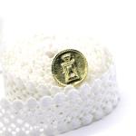 3D Solid Gold Mens Diamond Cufflinks For Shirt 1.7cm Size OEM