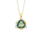 Fashion 10MM Trillion Cut Mystic Topaz Pendant Necklace CZ Stone Multi Color
