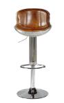 Chromed Base Leather Counter Stools , Counter Height Swivel Bar Stools With