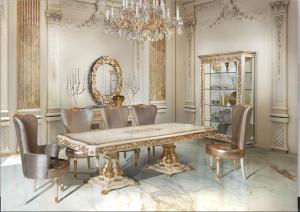 China American style luxury long dining table set with factory price factory