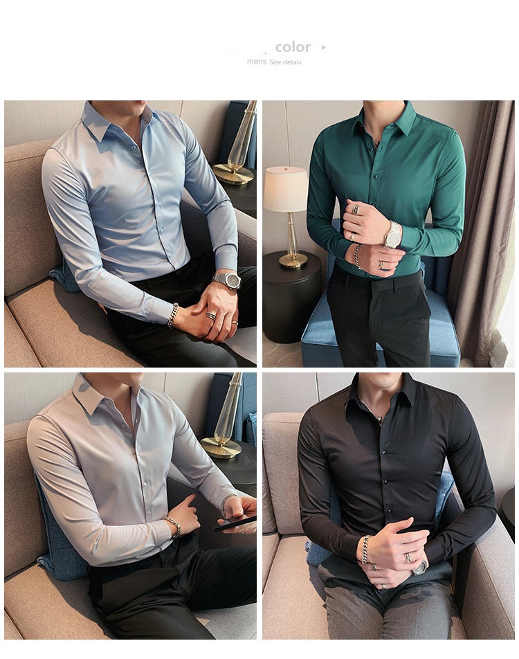 Formal Slim Fit Button Down Dress Shirts for Men Custom Breathable and Solid Colors