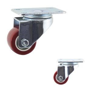 China Oem 1.5 Inch Top Plate Swivel Red Pu Light Duty Casters factory