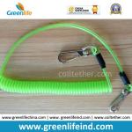 Black Spiral Fishing Pliers Coled Lanyard W/Key Ring&Carabiner