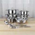 15pcs Home Hotel Restaurant Caterers Stainless Steel Saucepan Set
