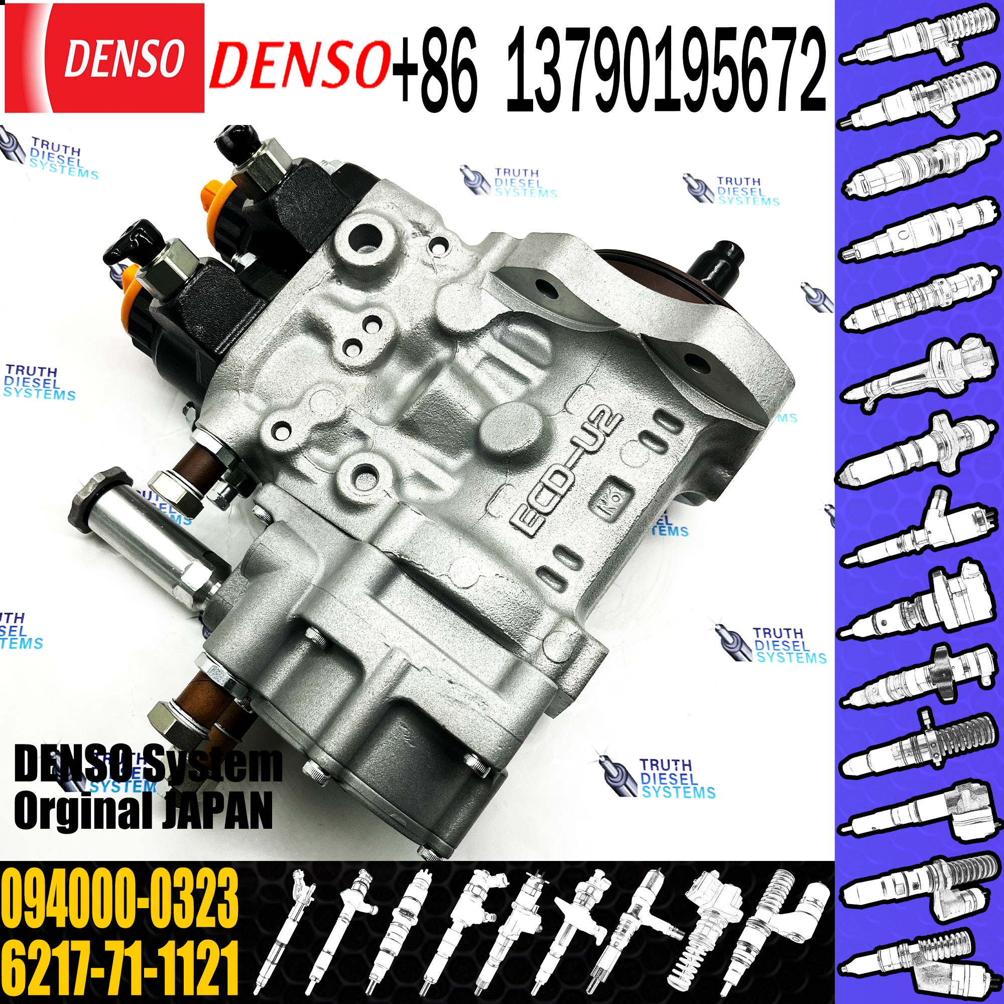 SAA6D140-3 engine fuel injection pump 6217-71-1121 094000-0322 6217-71-1122 094000-0323 for PC600-7 excavator