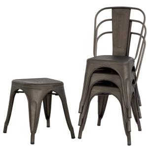 China Metal Outdoor Indoor Stackable Restaurant Chairs Detachable Bronze Classic Style Restaurant factory