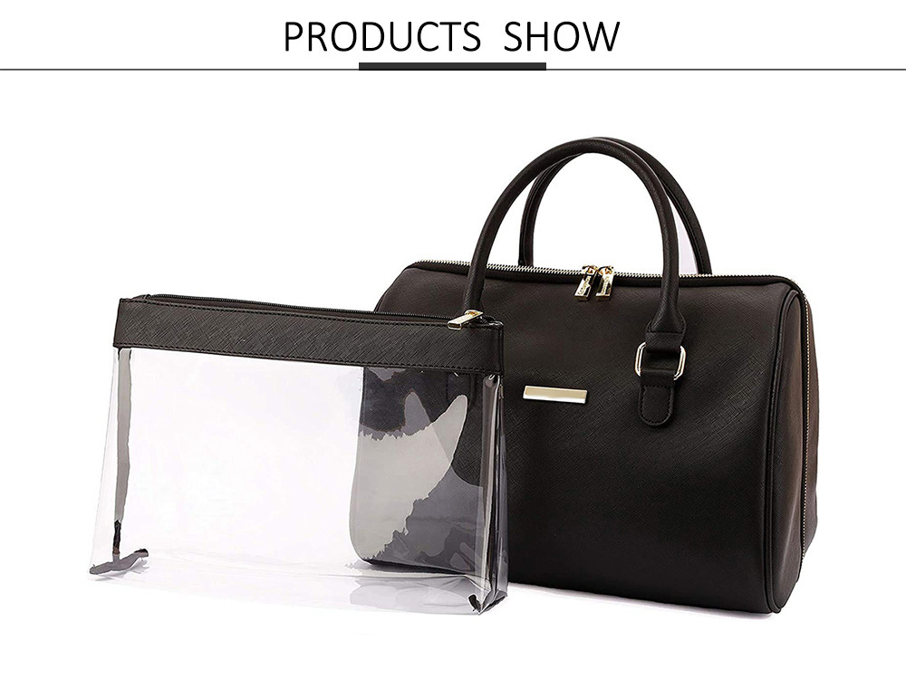 Zipper Closure Travel PU Makeup Storage Bag For Women