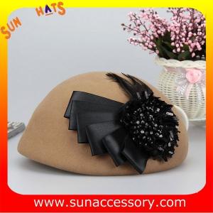 China Hot sale Fashion 100% Australia wool felt ladies beret hats ,Red beret hats with adjustable band factory
