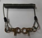 Good safety lanyard holder black spiral coil leash rope custom nickle plated