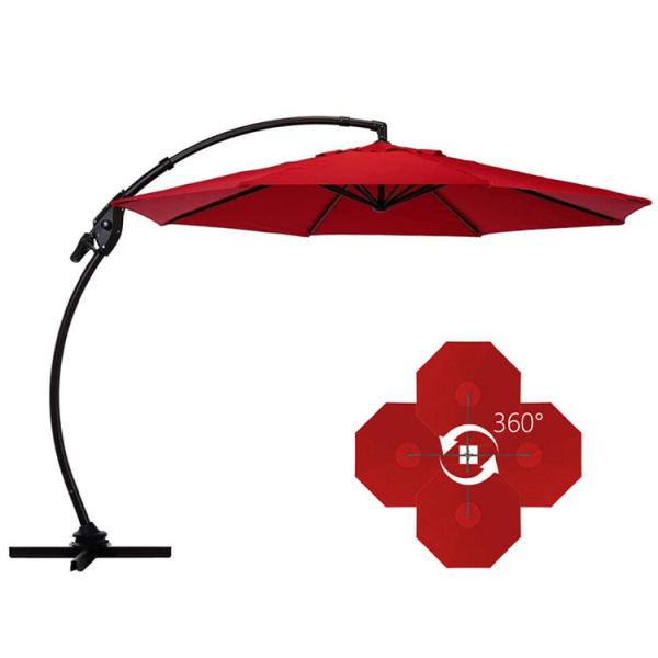 Outdoor Patio Garden Aluminum Curvy Cantilever S Shape Banana Umbrella Parasols