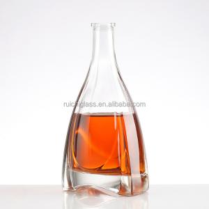 China Collar Material 700ml 750ml Empty Whiskey Vodka Glass Bottle with Cork in Latest Style factory