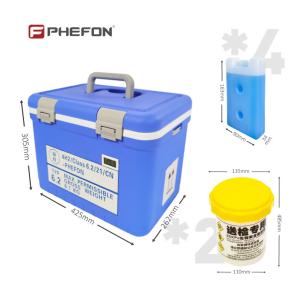 China UN2814 Vaccine Cooler Portable 12L Insulated Cool Box Blue factory