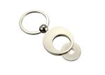 Metal Personalised Shopping Trolley Coin Keyring Car Round Zinc Alloy