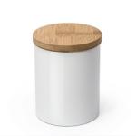 Blanks White Ceramic Candle Jar With Bamboo Lid 300ml Capacity