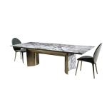 Italian Marble Luxury Style Dining Room Furniture Set Stainless Steel Leg Dining