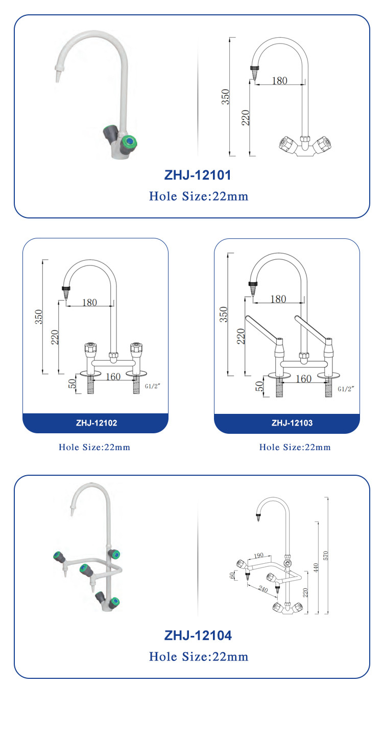 Rotation 360° Laboratory Sink Tap Water Faucet With Heating Chemical Resistant