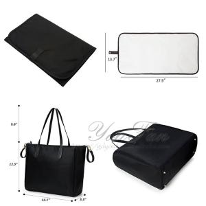 Diaper Totes Handbag with Changing Pad Baby Stroller Leather