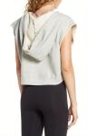 Custom Cropped Sleeveless Hoodie Raw Edge Sleeveless Sweatshirts For Ladies