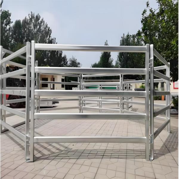China 5 Rails Galvanized Oval Tube Metal Cattle Sheep Fence Panel  factory