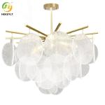 CE E14 Modern Hanging Pendant Lamp Glass And Copper Material Copper Color