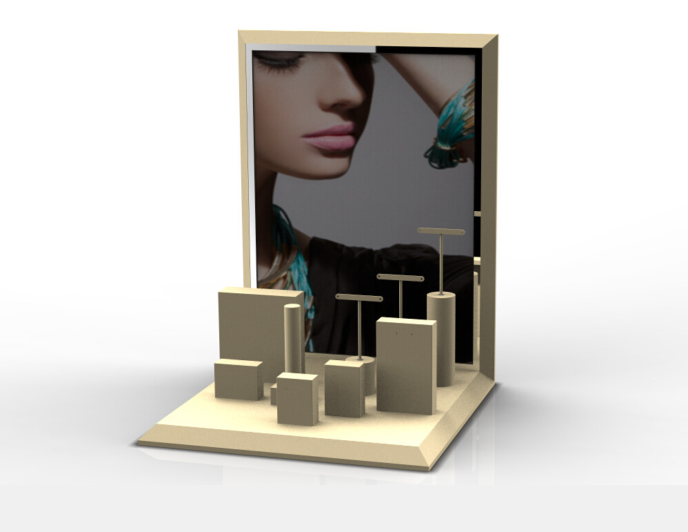 Jewelry Window Tabletop Display Set Microfiber Fabric Stand for Necklace,Earring,Ring
