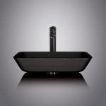 Acid Matt Tempered Glass Sink Dark Grey 20inch Black Counter Top Basin