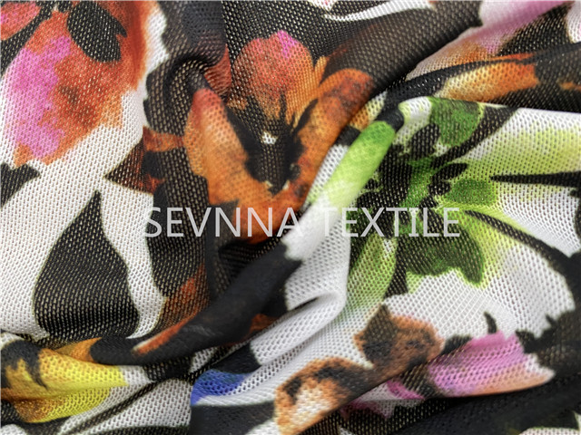 Knitted Floral Printing 1.5M Width Yoga Wear Fabric