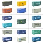 20ft 1:87 HO scale railway shipping sea container for model train railroad